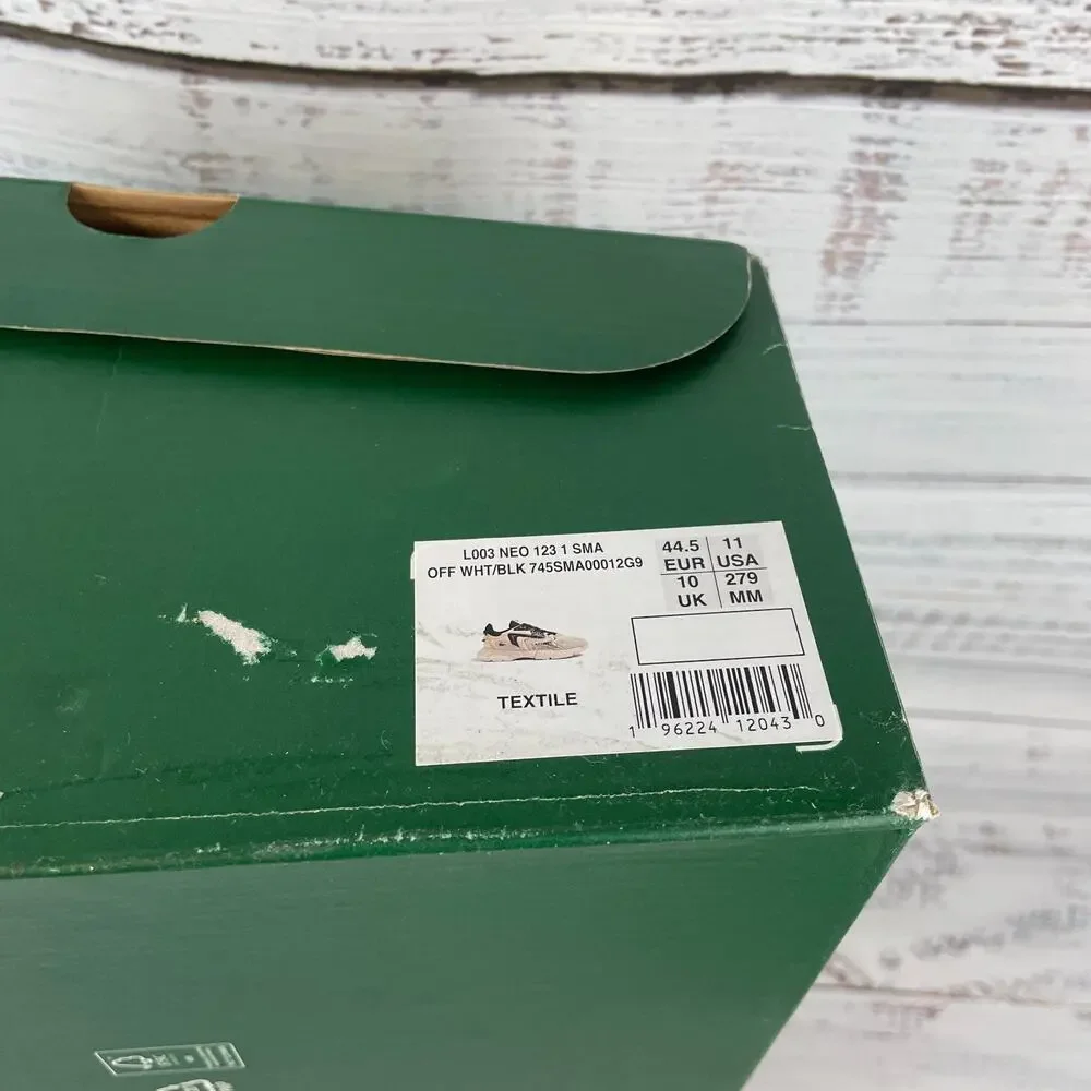 Lacoste L003 Neo Mens US 11 Sneakers Off White Black